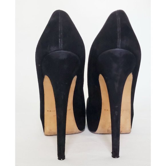 Brain Atwood Womens Black Suede High Heels Pumps Platforms 38/ US 7 - Picture 6 of 9